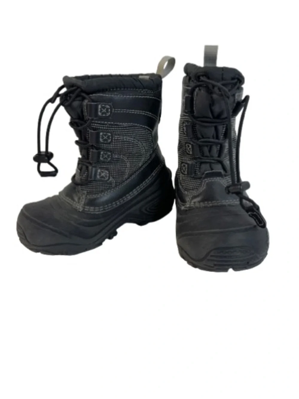 The North Face Black Kids Winter Snow Boots with Drawcord